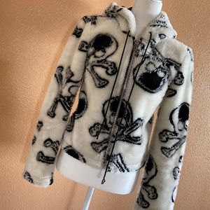 Vintage Hard to find Lip Service Skull fur coat